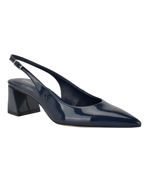 カルバンクライン レディース シューズ パンプス ヒール Calvin Klein Womensarra Block Heel Slingback Dress Pumps Dark Blue Pate