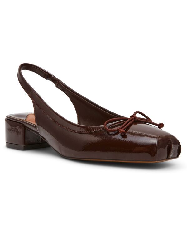 スティーブ マデン レディース シューズ パンプス ヒール Steve Madden Loved Slingback BlockHeel Ballet Pumps Brown Patent ブラウン