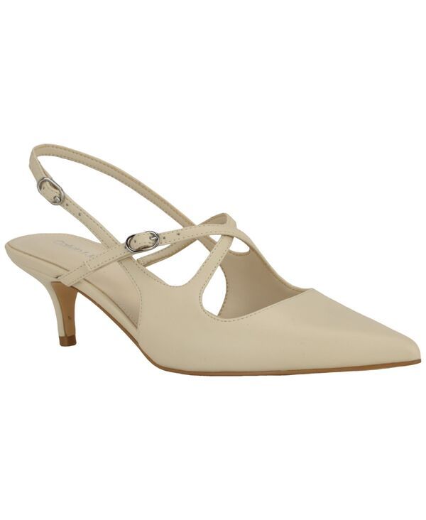 カルバンクライン レディース シューズ パンプス ヒール Calvin Klein Womens Vierra Strappy Slingbackitten Heel Pumps Ivory アイボリ