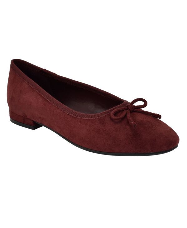 カルバンクライン レディース シューズ パンプス ヒール Calvin Klein Womens Cyrie Low Block Heel Ballet Flats Wine Suede ワイン