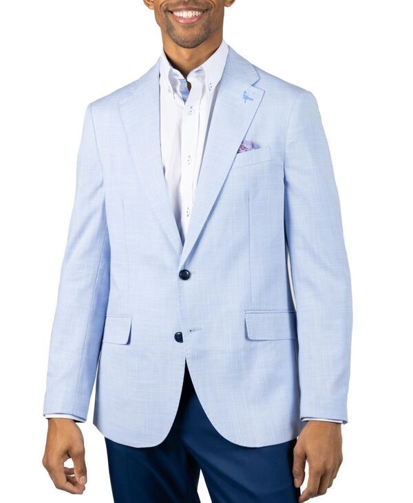 テーラーバード メンズ アウター ジャケット・ブルゾン コート Tailorbyrd Mens Textured Slub Sport Coat Lt blue ブルー