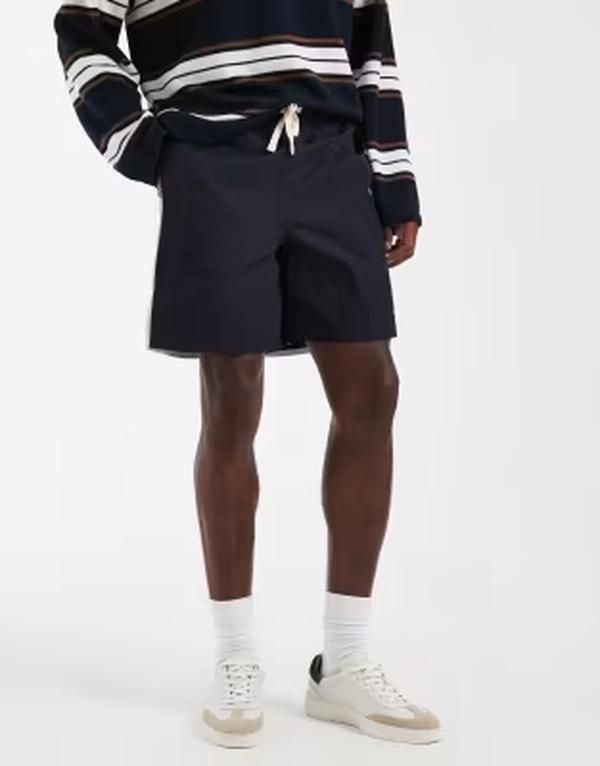 パルレ メンズ ボトムス ハーフパンツ・ショーツ ショートパンツ コントラスト Parlez climb contrast side stripe shorts in midnight MID BLU