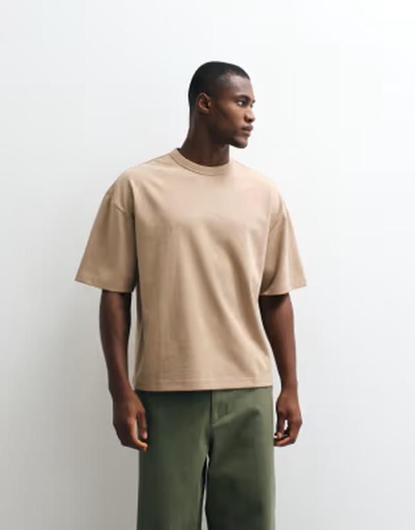 エイソス メンズ トップス Tシャツ コットン ASOS DESIGN breatheMAX heavyweight boxy oversized tshirt cotton blend Silver