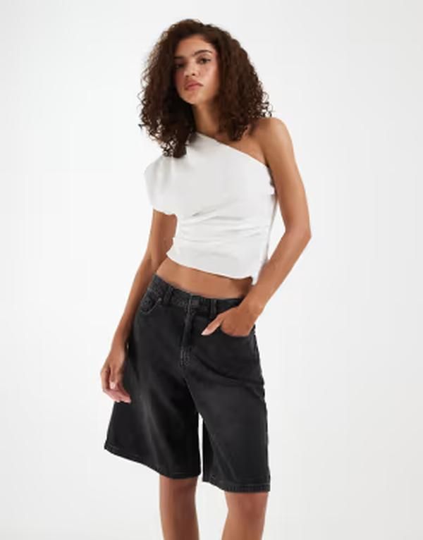 ヴェロモーダ レディース ボトムス ハーフパンツ・ショーツ ショートパンツ デニム Vero Moda Hadley midrise loose fit denim bermuda shorts wa