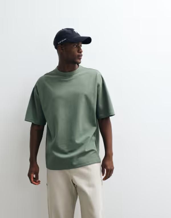 エイソス メンズ トップス Tシャツ コットン ASOS DESIGN breatheMAX heavyweight oversized Tshirt cotton blend Laurel Wrea