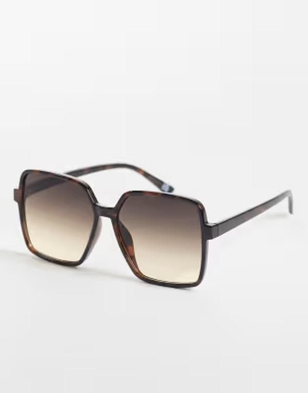エイソス レディース アクセサリー サングラス・アイウェア ASOS DESIGN 70square sunglasses in dark tort Dark Tort