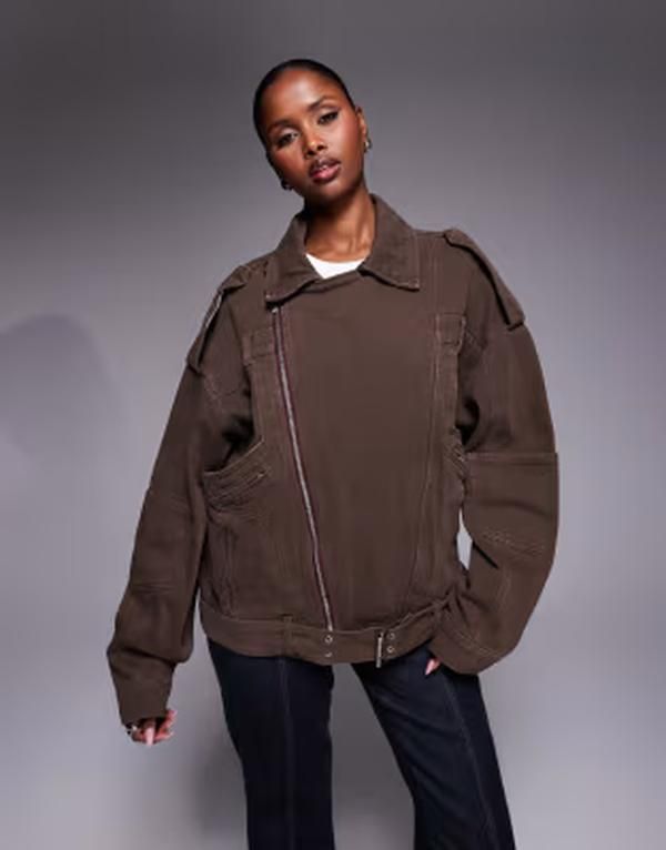 リキュールアンドポーカー レディース アウター ジャケット・ブルゾン Liquor N Poker zip up moto jacket beige ベージュ