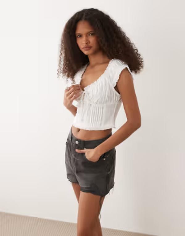 ミスセルフフリッジ レディース ボトムス ハーフパンツ・ショーツ ショートパンツ Misselfridgextreme rip shorts wash Black wash ブラック