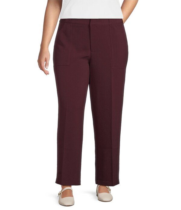 ルーシーパリ レディース ボトムス カジュアルパンツ ストレート プラスサイズ Lucy Paris Plusize Diane Straight Leg PullOn Pants Burgundy 9,926円
