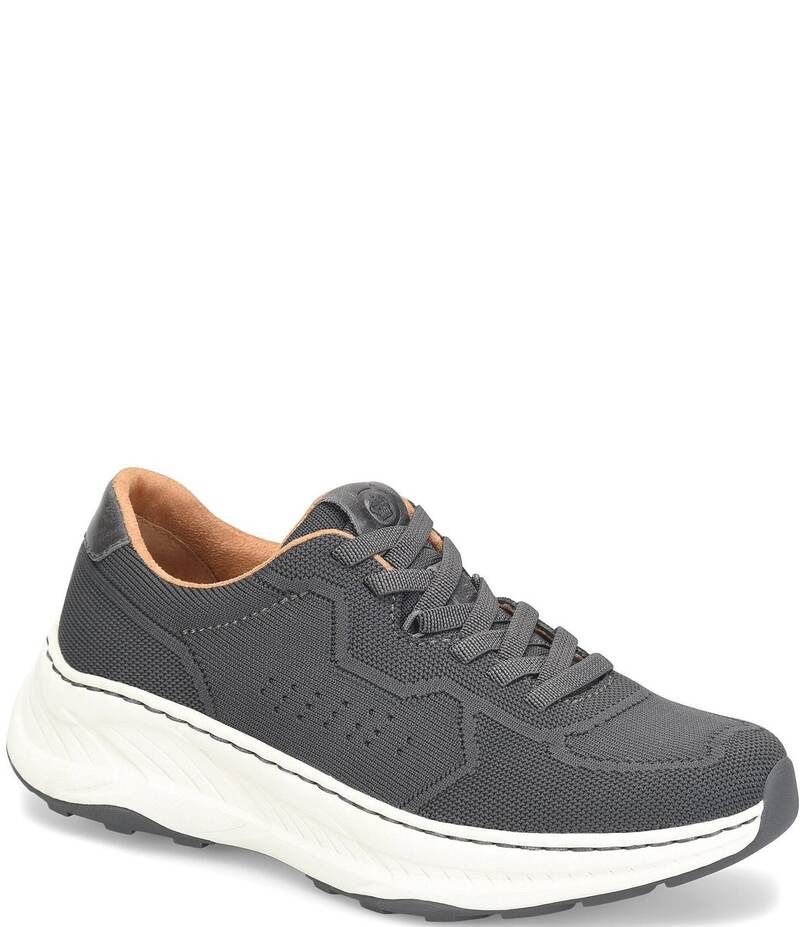 ボーン メンズ シューズ スニーカー レザー ニット Born Menshep Knit and Leather Sneakers Grey グレー