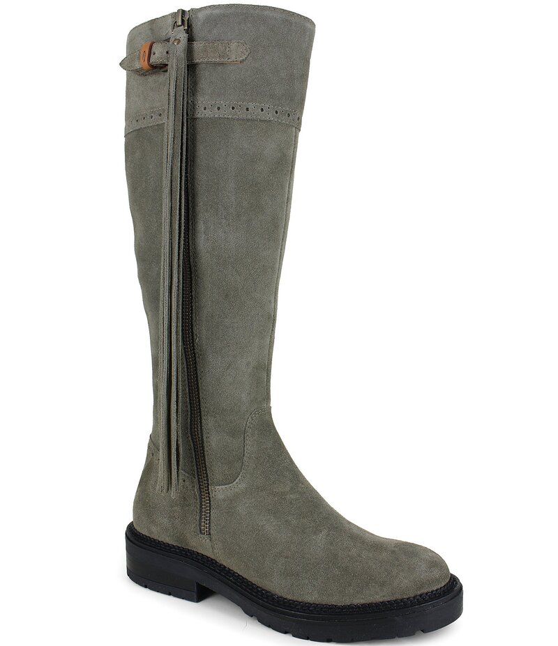 ジェントルソウルズ レディース シューズ ブーツ・レインブーツ トール スエード Gentle Souls Wheron Suede Tall Boots Grey グレー