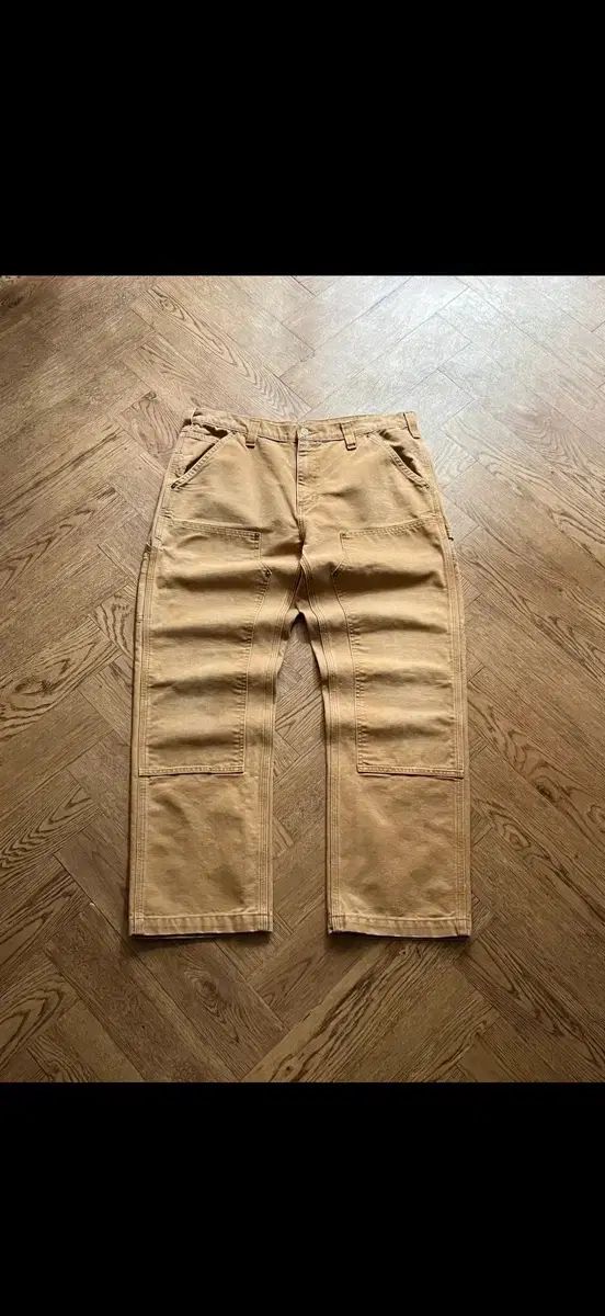 36 Carhartt カーハート USA ヴィンテージ フェイディング ブラウン ダブルニー ワーク パンツ