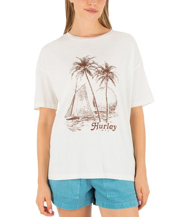 ハーレー レディース トップス シャツ Hurley Fair Windshort Sleeve Boyfriend TShirtofu