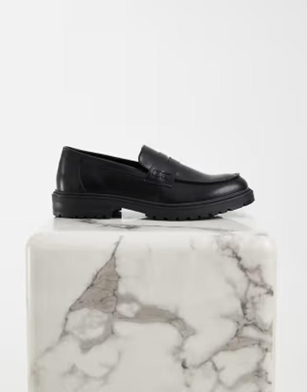 セクウェル メンズ シューズ スリッポン・ローファー SEQWL Pier chunky loafers in matte BLACK MATT PU ブラック