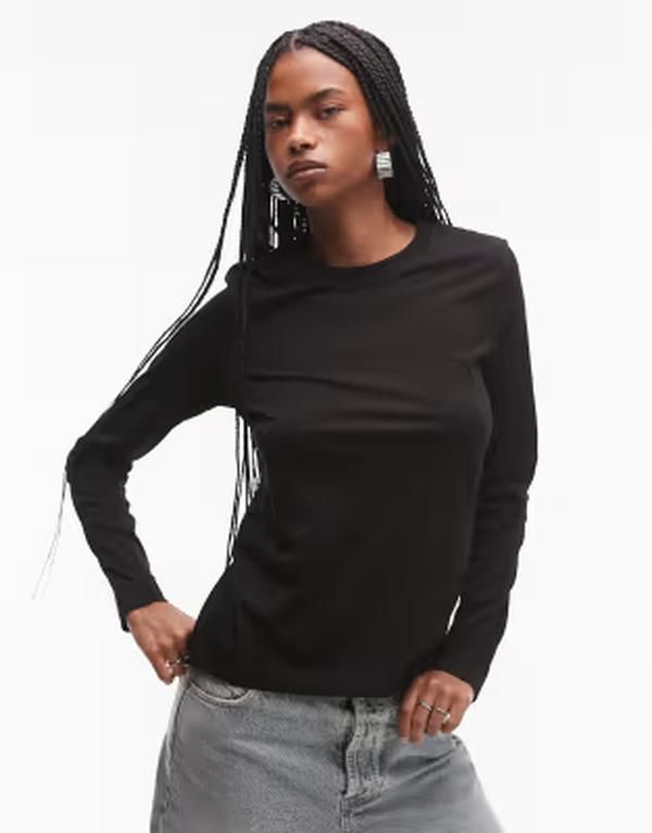 アルケット レディース トップス Tシャツ ARKET long sleeve tshirt Black ブラック