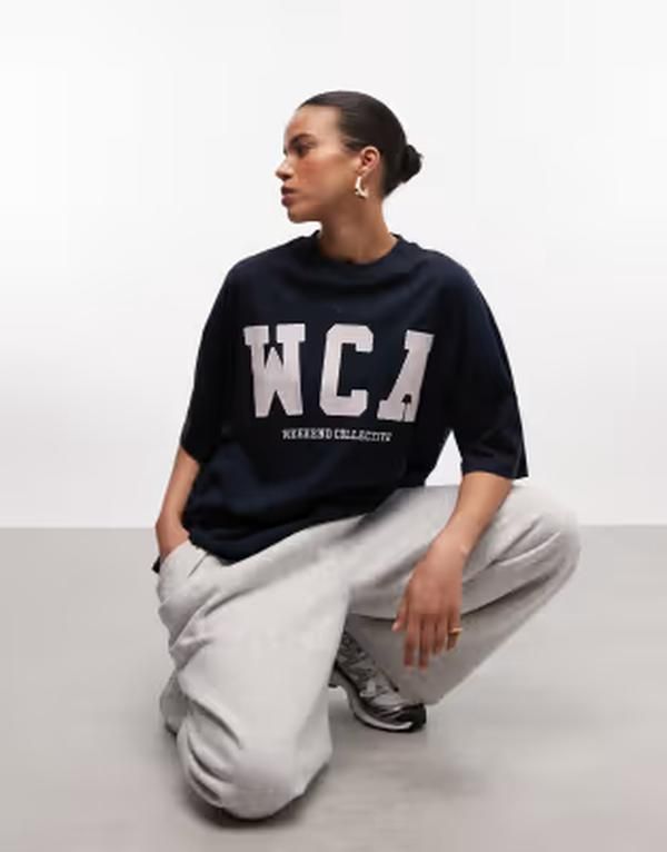 エイソス レディース トップス Tシャツ グラフィック ASOS Weekend Collective Weekend Collective Icon oversized tshirt with va