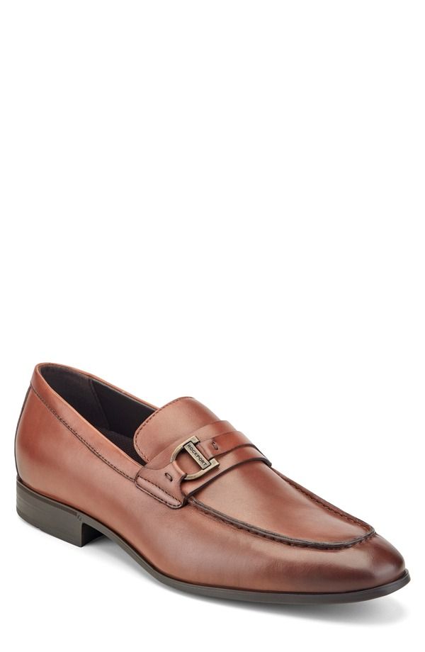 ロックポート メンズ シューズ レザー ローファー Rockport Carlo Leather Loafer Dark Natural