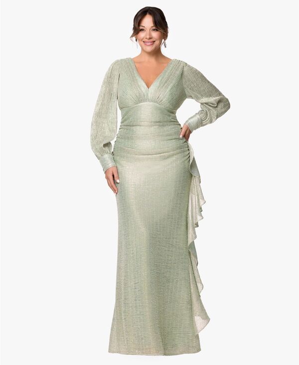 ベッツィアンドアダム レディース トップス ワンピース Vネック Betsy Adam Womens VNeck Ball Gown Sage Gold セージ