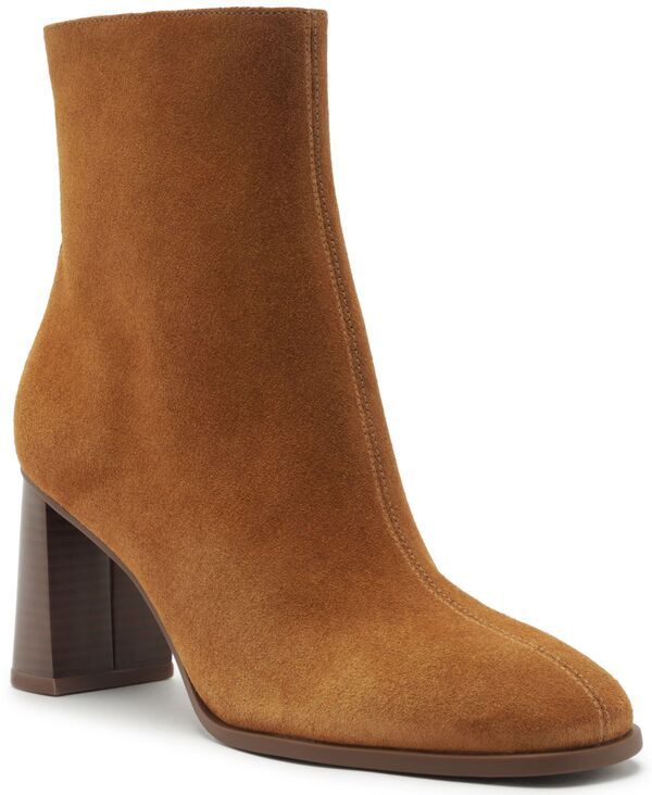 アレッツォ レディース シューズ ブーツ・レインブーツ ヒール Arezzo Womens Regina Wood Block Heel Booties Warm Caramel