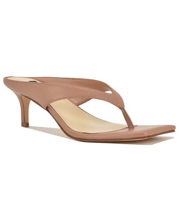 ナインウェスト レディース シューズ サンダル ヒール Nine West Womens Olanna Thong Kitten Heel Dressandals Dark Mocha Mousse