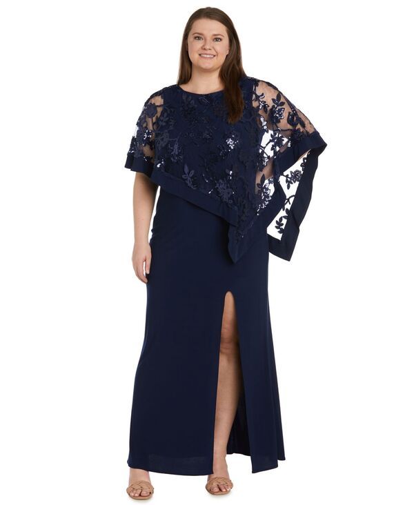 アールアンドエムリチャーズ レディース トップス ワンピース フラワー柄 スパンコール レース フラワー R M Richards Womensequinned FloralLacePoncho Go