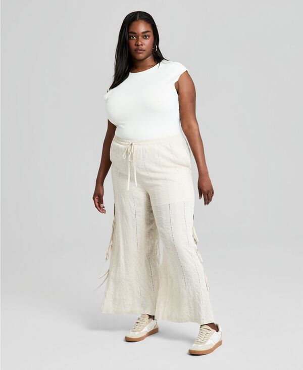 アンドノウディス レディース ボトムス カジュアルパンツ 刺繍 And Now This Womens Embroide red SideTie PullOn Pants Tan タン