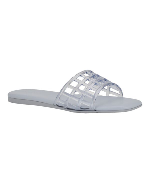 カルバンクライン レディース シューズ サンダル Calvin Klein Womens Yelena Jelly Flat Slide Sandals Blue Jelly ブルー