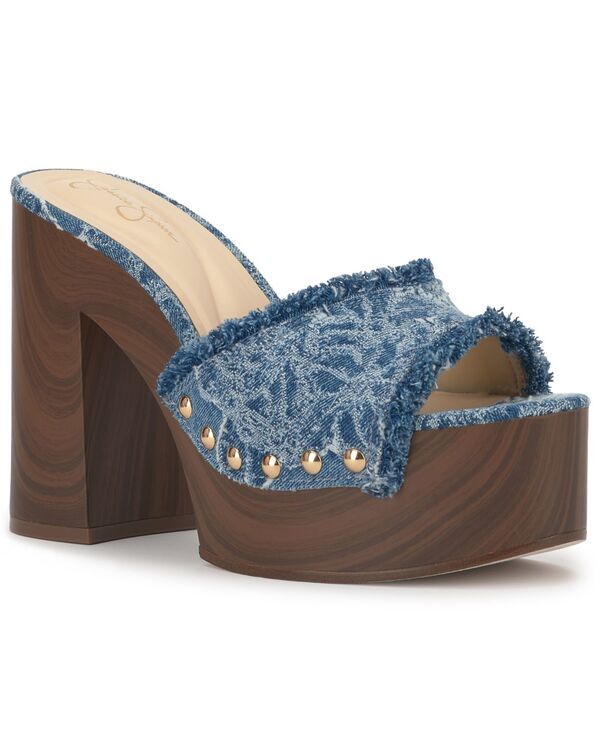 ジェシカシンプソン レディース シューズ サンダル プラットフォーム Jessica Simpson Womens Cezia Wooden Platform Sandals Medium Blue