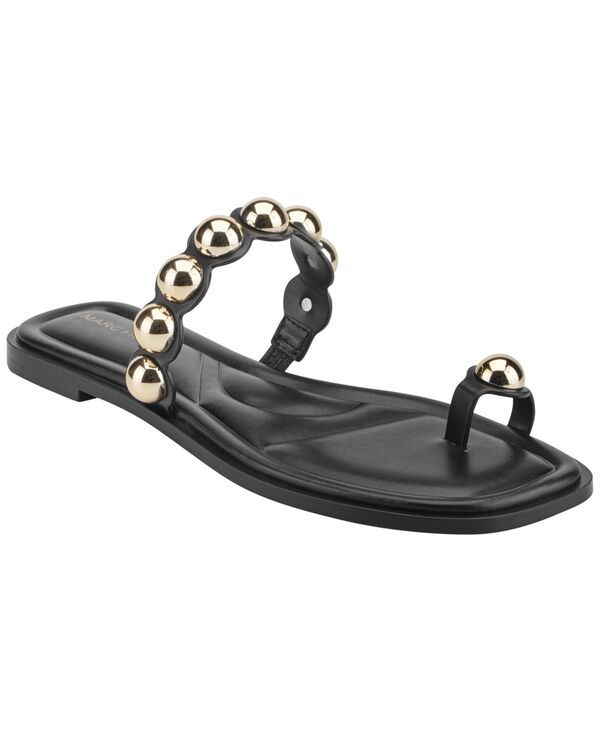 マークフィッシャー レディース シューズ サンダル Marc Fisher Womens Zaby Ornamented Toe Ring Flat Sandals Black ブラック