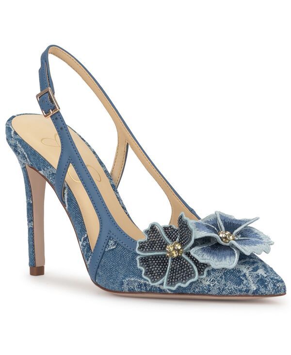 ジェシカシンプソン レディース シューズ パンプス フラワー柄 フラワー Jessica Simpson Womens Pilitia Floral Slingback Pumps Medium Bl