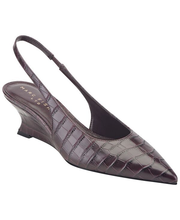 マーク・フィッシャー レディース シューズ パンプス レザー Marc Fisher LTD Womens Taten Leather Slingback Wedge Pumps Merlot Cro