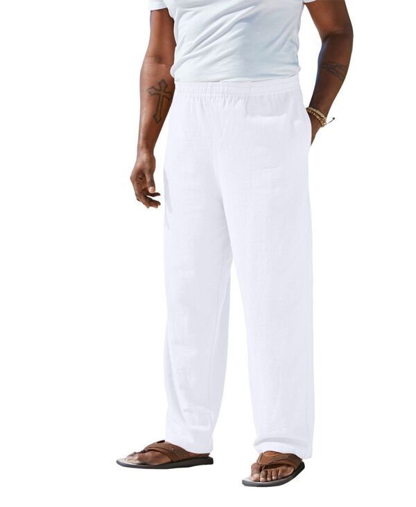 キングサイズ メンズ ボトムス カジュアルパンツ トール コットン KingSize Big Tall Elastic Waist Gauze Cotton Pants White ホワイト