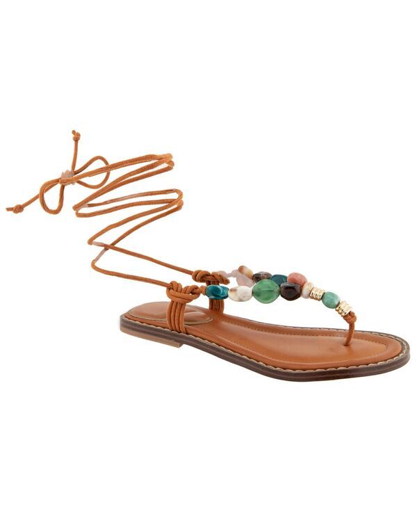ケネスコール レディース シューズ サンダル レース Kenneth Cole New York Womensantiago LaceUp Thong Flat Sandals Pecan