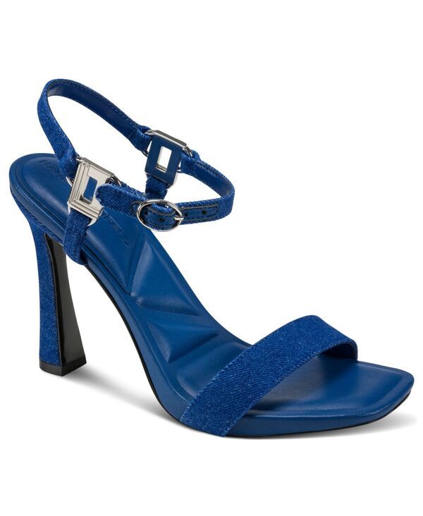 カール ラガーフェルド レディース シューズ サンダル ヒール KARLAGERFELD PARIS Womens Cybil HighHeel SquareToe Sandals Blue ブルー
