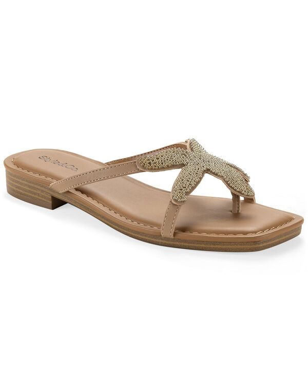 スタイルアンドコー レディース シューズ サンダル Style Co Womens Alanaa Starfish Beaded Flat Sandals Gold ゴールド