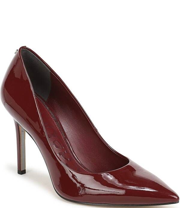 サムエデルマン レディース シューズ ヒール レザー Sam Edelman Hazel Patent Leather Pointed Toe Pumps French Merlot