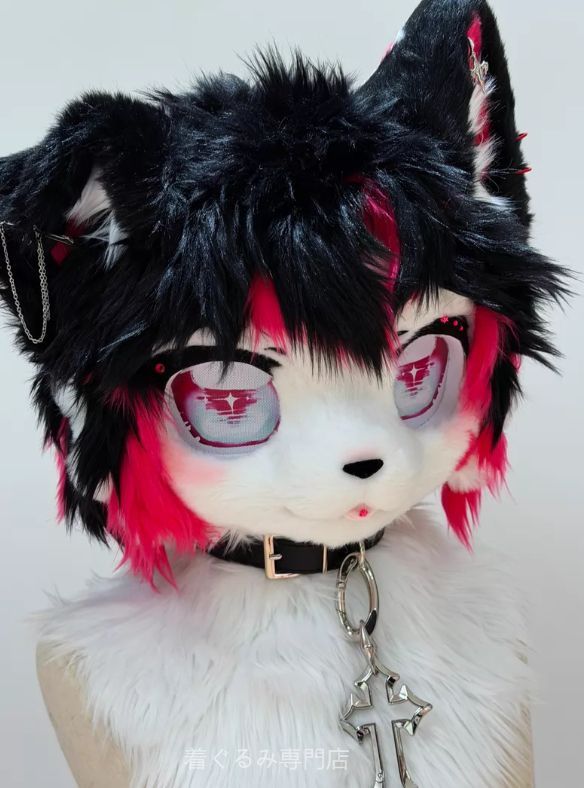 狼　犬　猫　着ぐるみ ヘッド全頭　ヘッド ケモノ ファースーツ ぬいぐるみ コスプレ コスチューム Kurumi 一点物 D15