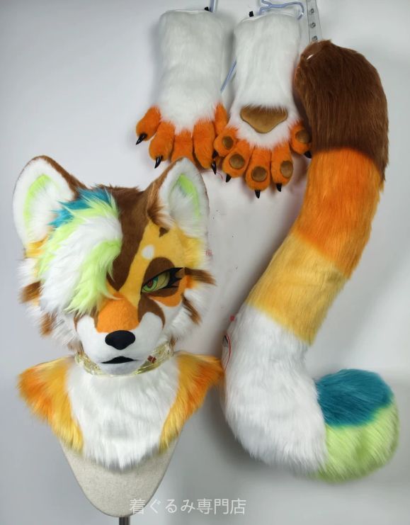 狼　犬　猫　着ぐるみ ヘッド全頭　ヘッド ケモノ ファースーツ ぬいぐるみ コスプレ コスチューム Kurumi 一点物 D17