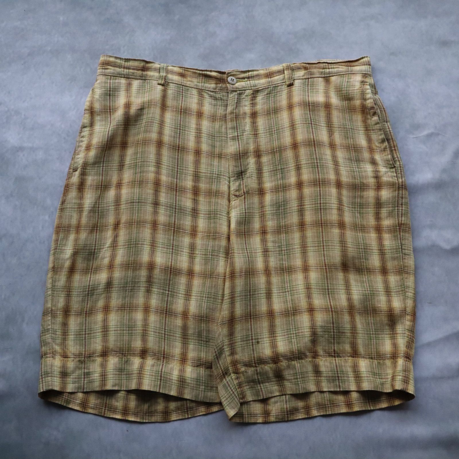 90’s-00’s Tommy Bahama 100%Linen チェックショーツ シティー プレミアムブランド
