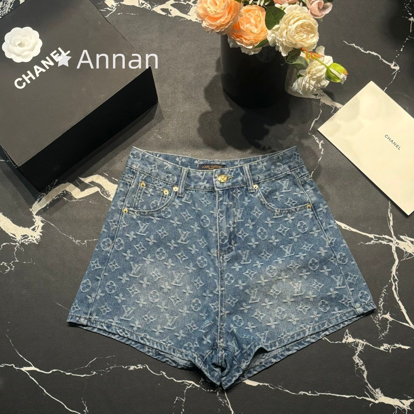 現行限定未使用に近い 新品 LV LOUIS VUITTON ルイヴィトン ショートパンツ ハーフパンツ レディース