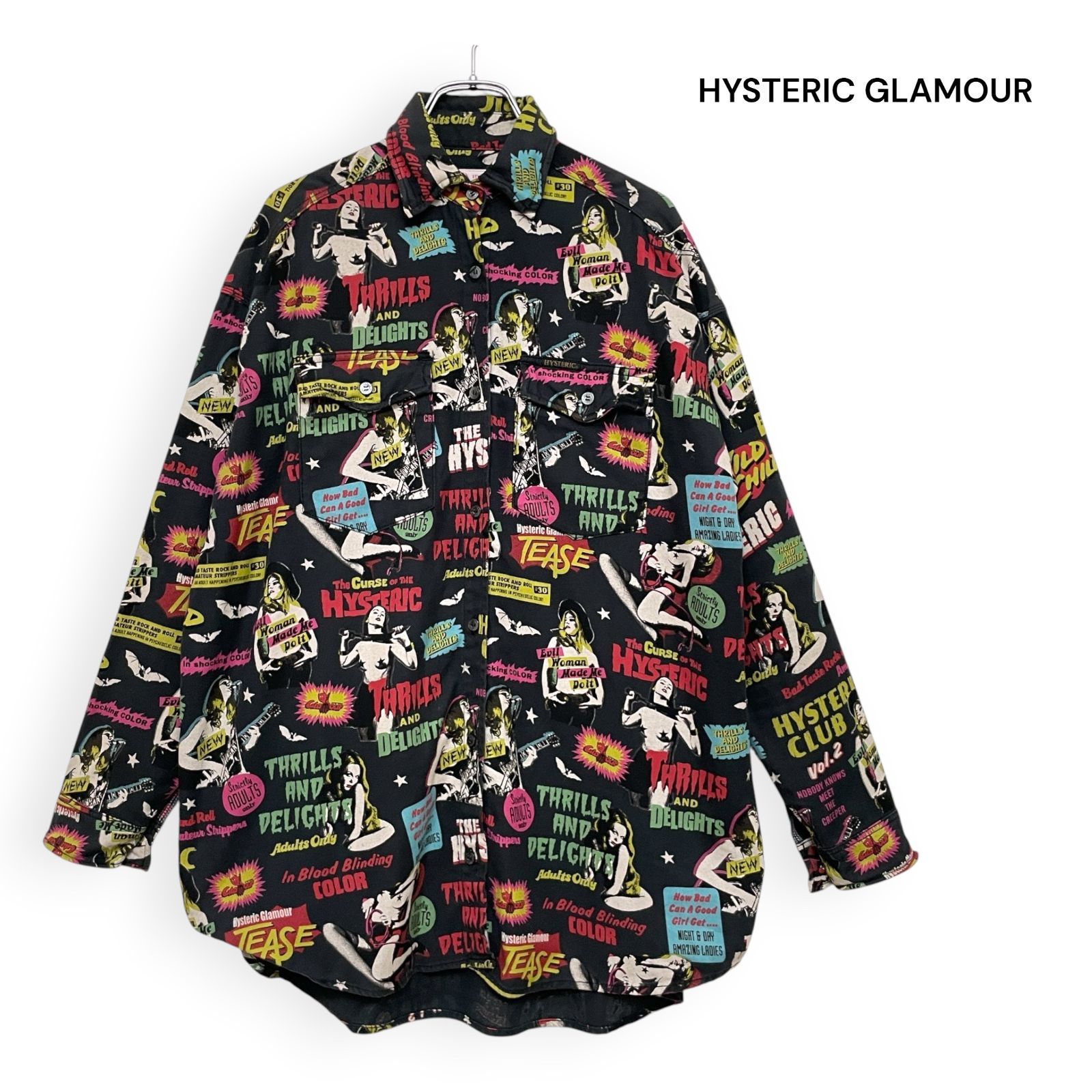 HYSTERIC GLAMOUR ヒステリックグラマー ヒスガール 総柄 長袖 シャツ /R26471