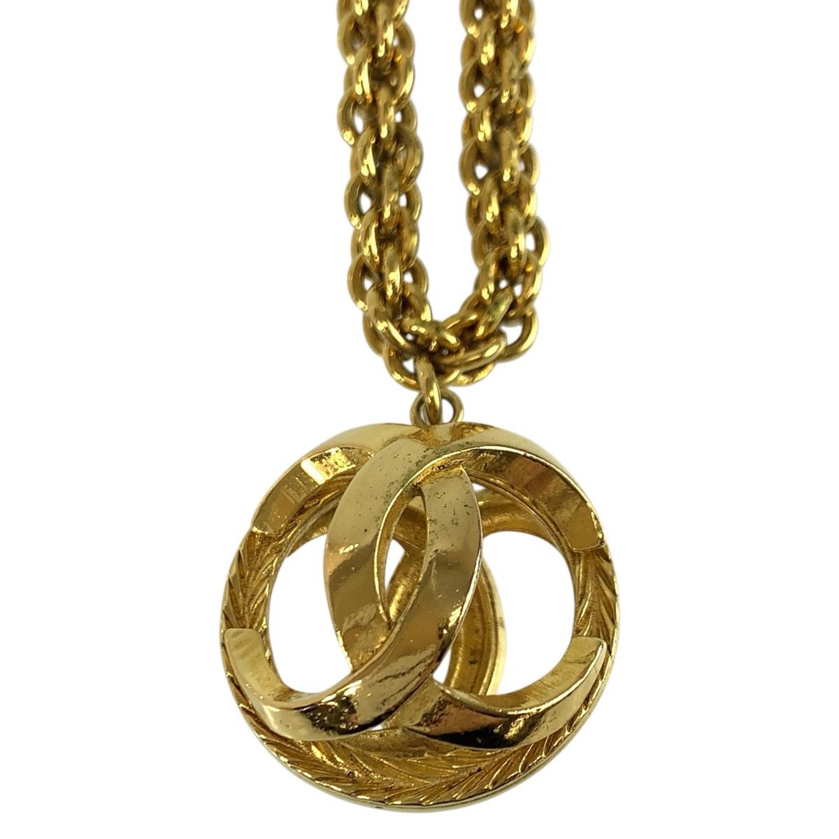 CHANEL シャネル ヴィンテージ 透かし ボール ゴールド メッキ