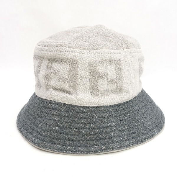 FENDI / フェンディ ◆ズッカ柄 バケットハット 帽子 パイル生地 Sサイズ FXQ958 【帽子/ぼうし/ハット/キャップ/帽】 ブランド【中古】