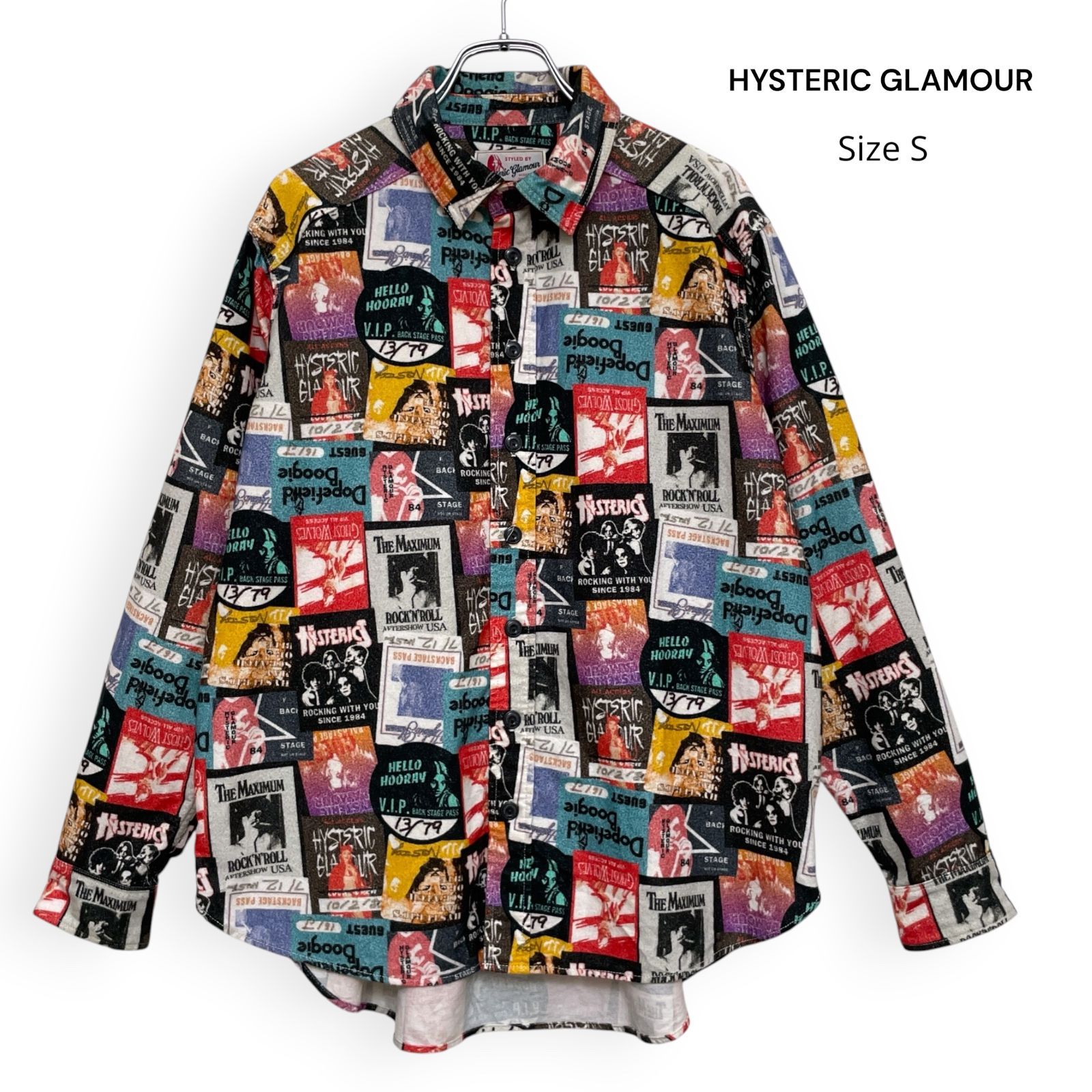HYSTERIC GLAMOUR ヒステリックグラマー ヒスガール 総柄 長袖 シャツ SizeS /R26473