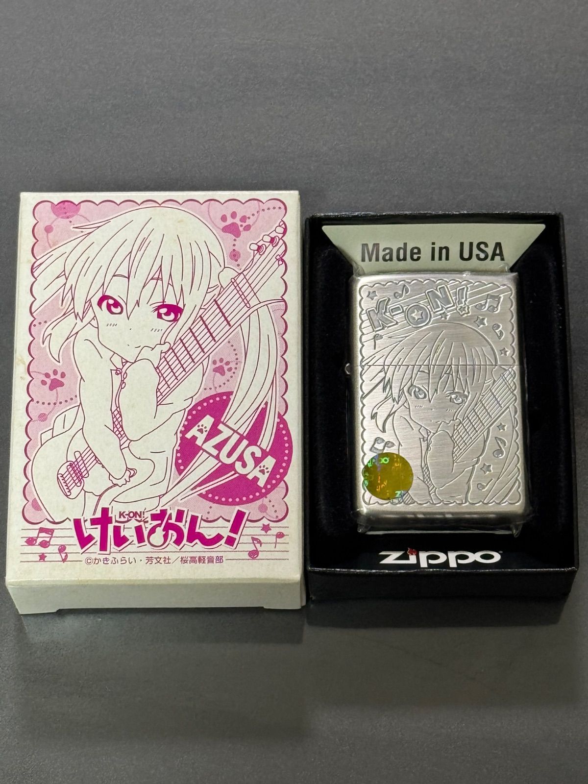 zippo けいおん !! 中野 梓 アニメ 両面デザイン K-ON 2011年製 AZUSA 特殊加工品 silver シルバー デットストック 専用ケース 保証書
