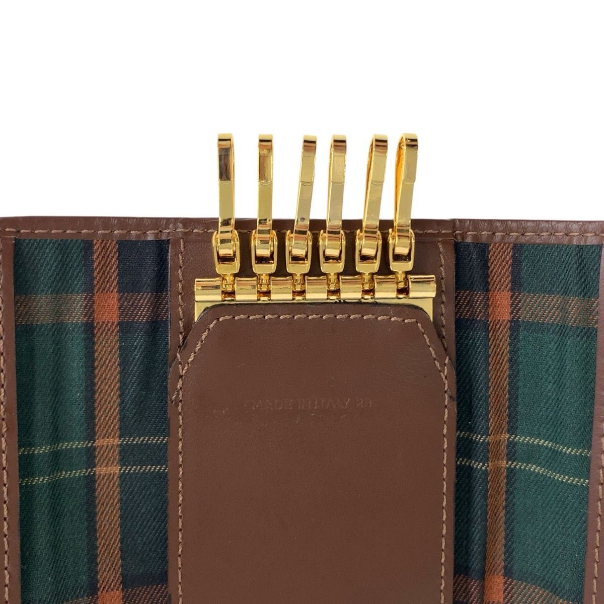 美品 Dunhill ダンヒル ブラウン ブラック レザー キーケース 6連