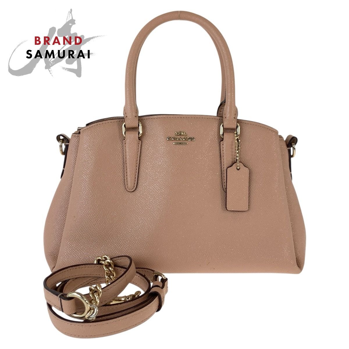 COACH コーチ ベージュ ピンクベージュ PVC ハンドバッグ ショルダー