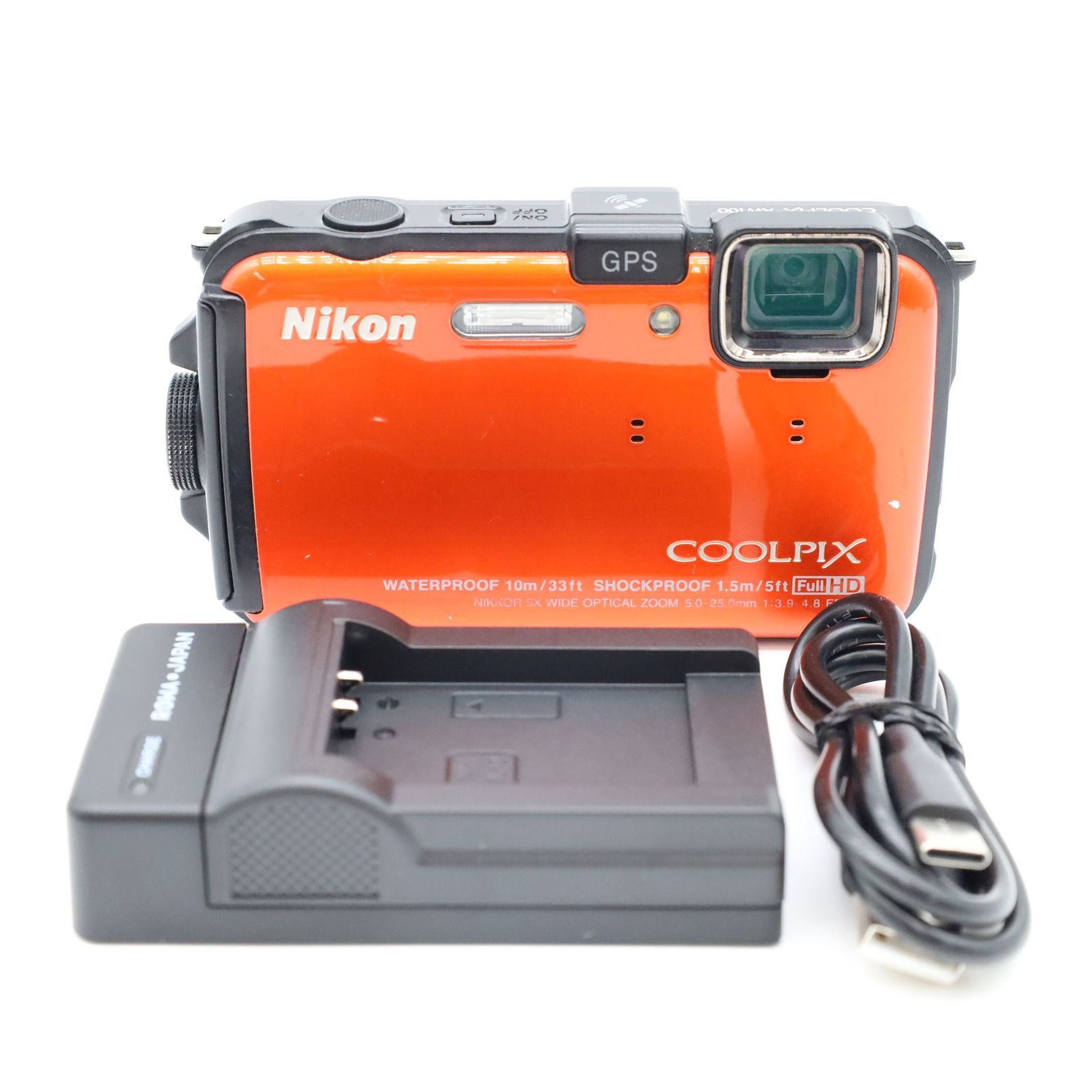 Nikon COOLPIX AW100 コンパクトデジタルカメラ 防水 防塵 オレンジ