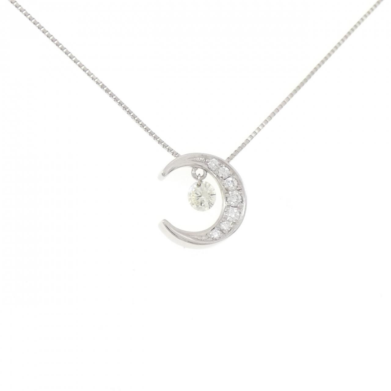 PT900/PT850 ムーン ダイヤモンド ネックレス 0.219CT 71,830円