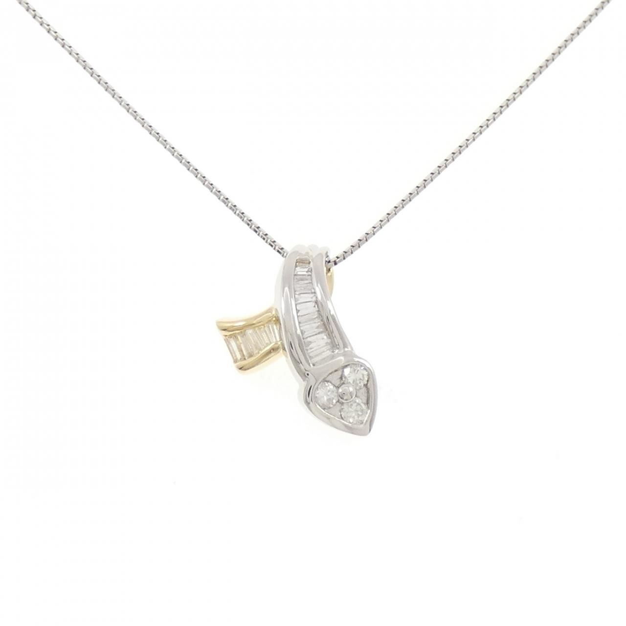 PT900/K18YG/PT850 ダイヤモンド ネックレス 0.53CT